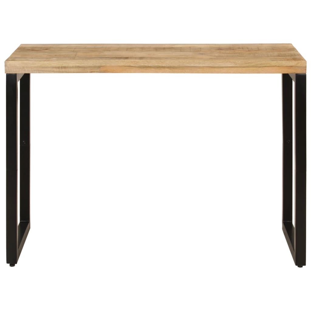 Eettafel/bureau met stalen poten massief sheeshamhout