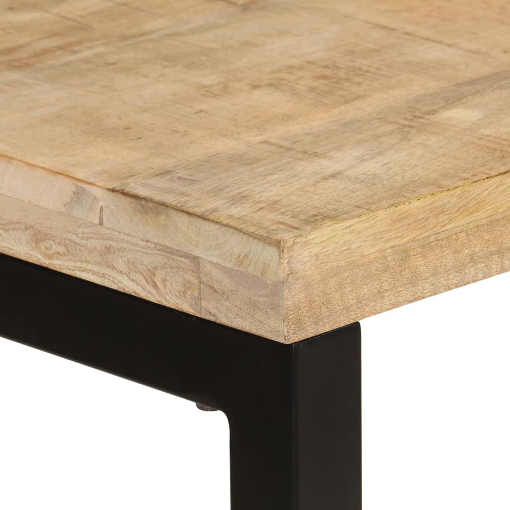 Eettafel/bureau met stalen poten massief sheeshamhout