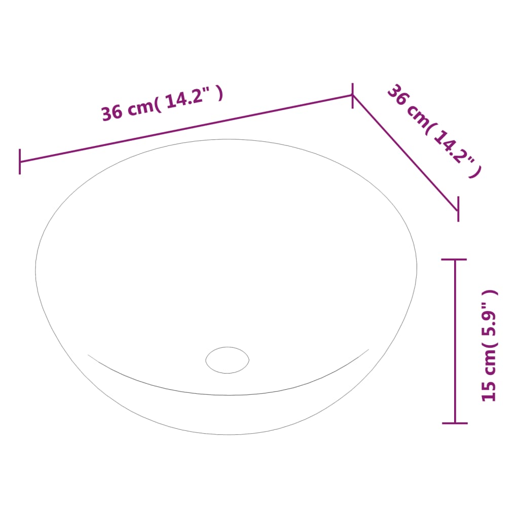 Wastafel rond keramiek wit