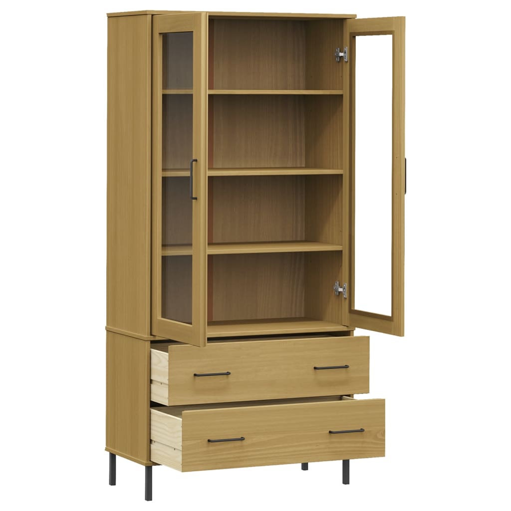 Boekenkast met metalen poten OSLO 85x35x172,5 cm hout