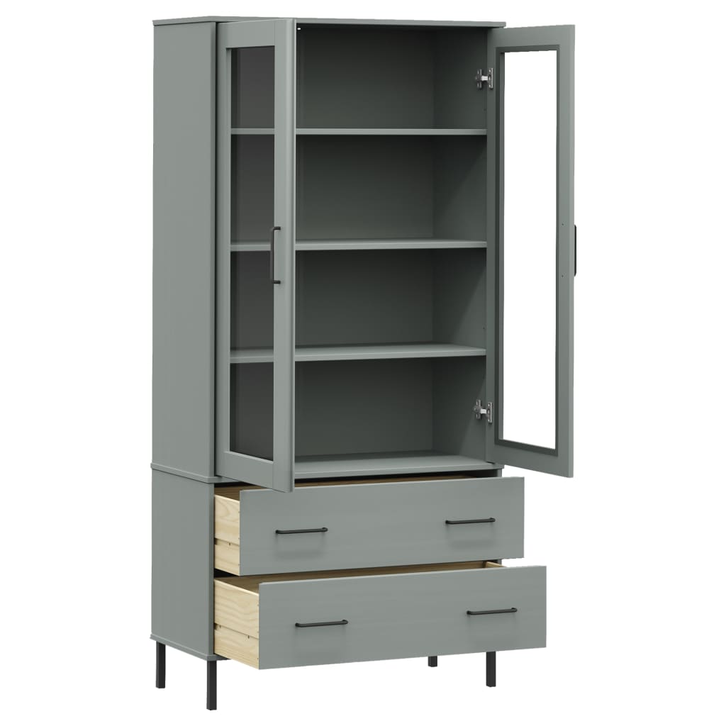 Boekenkast met metalen poten OSLO 85x35x172,5 cm hout