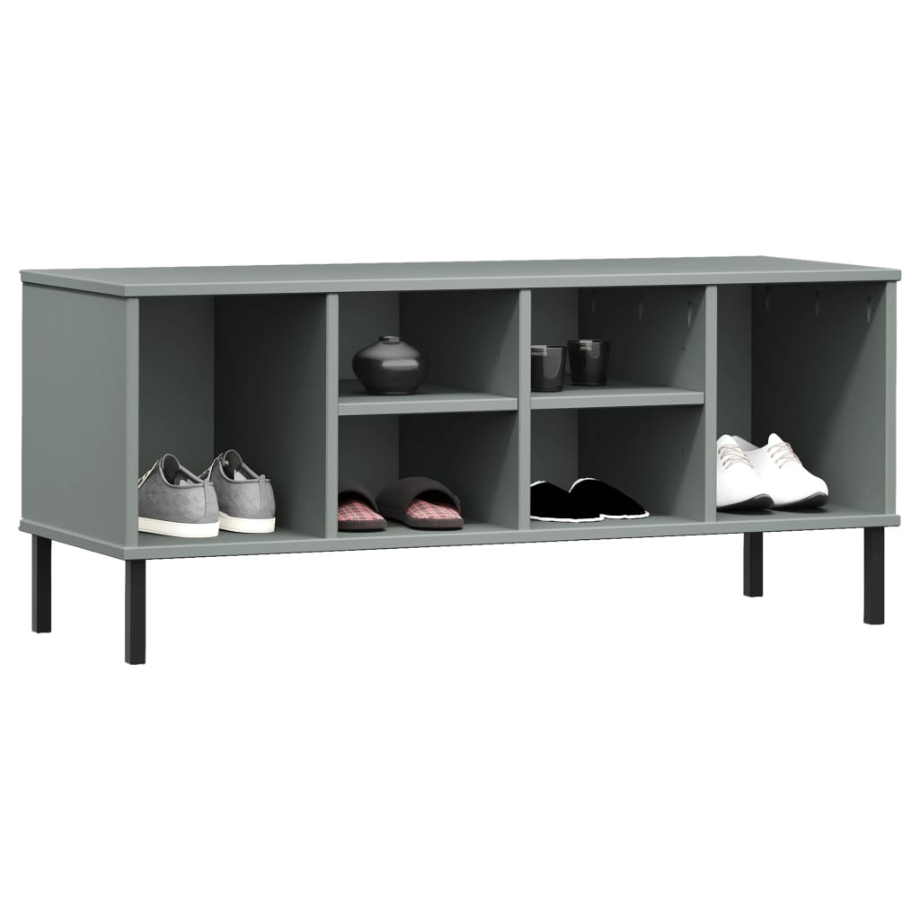 Schoenenrek met metalen poten OSLO 106x35x45 cm grenenhout