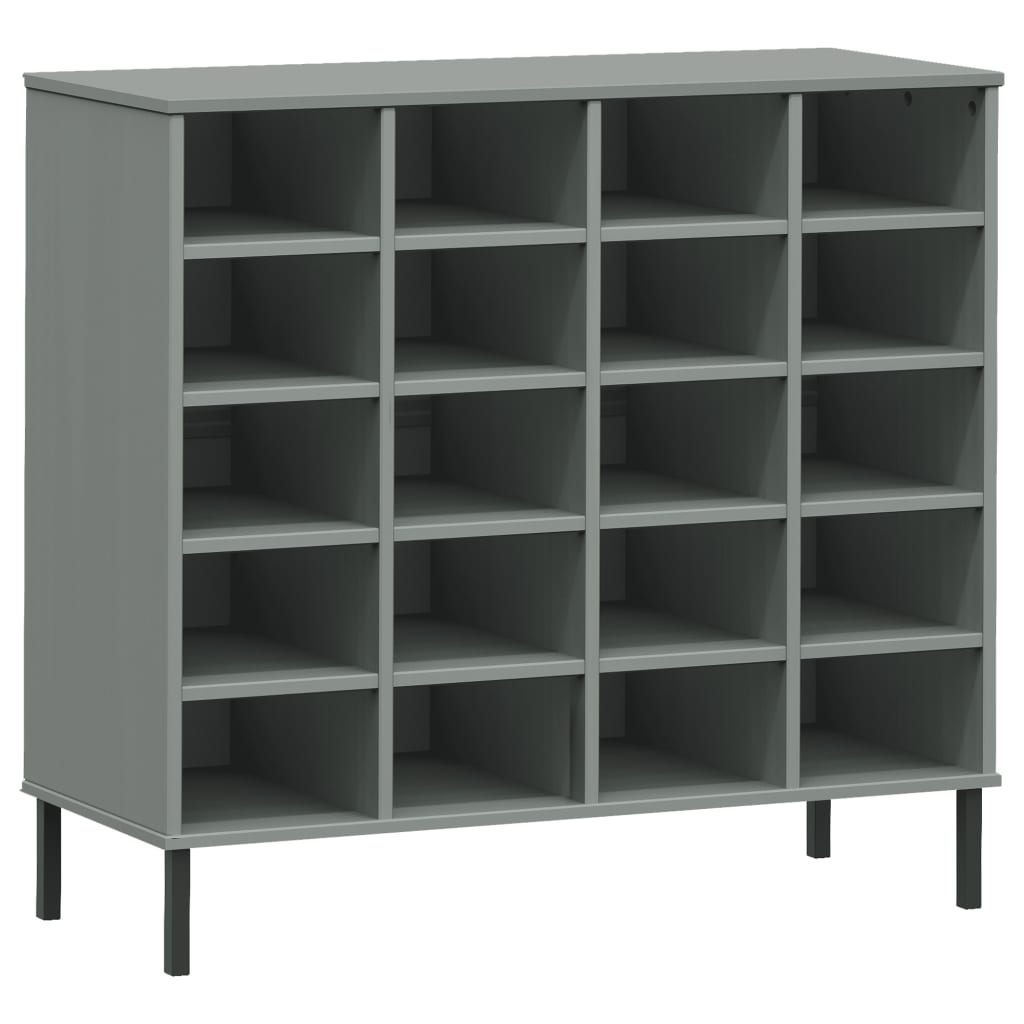 Schoenenrek met metalen poten OSLO 95x35x86 cm grenenhout