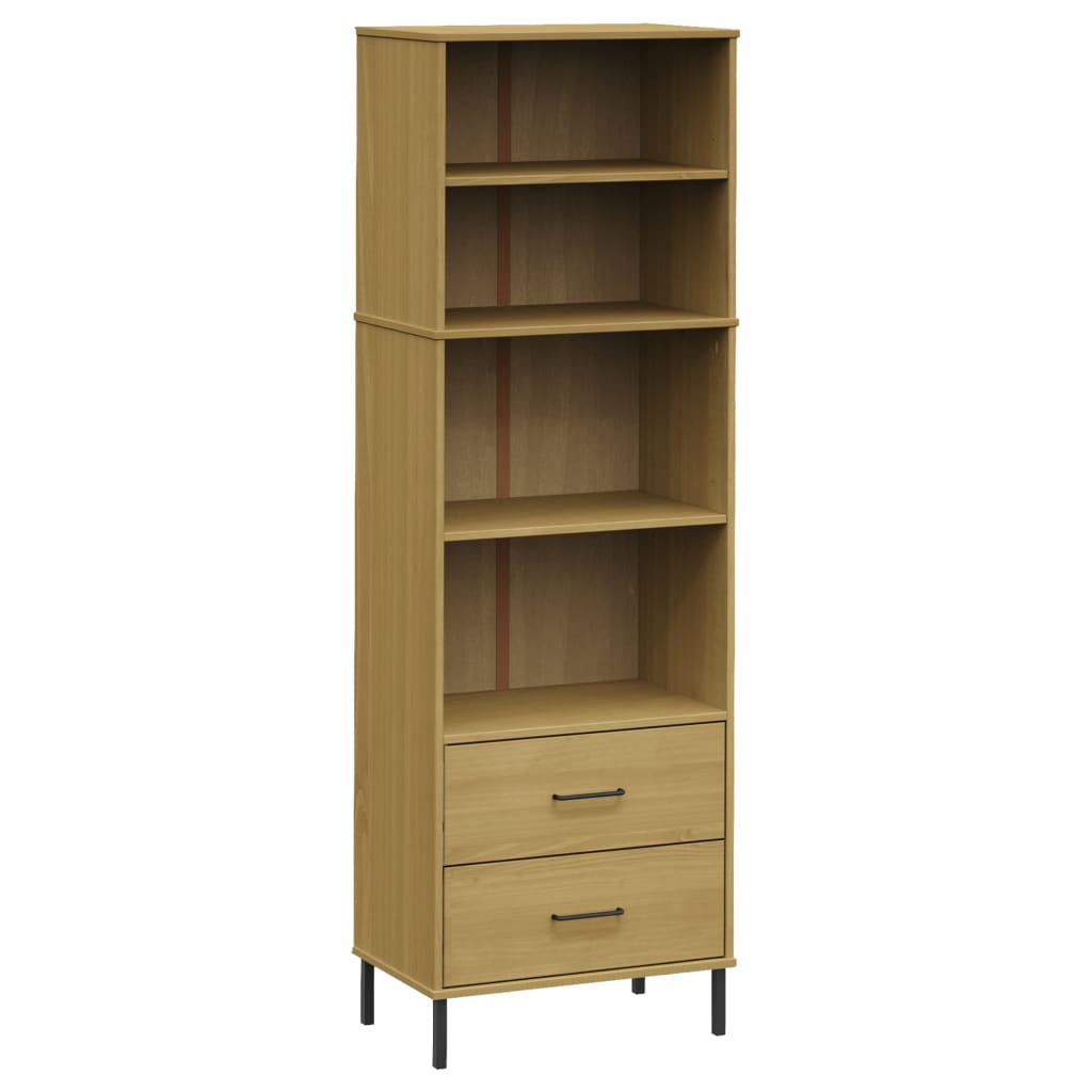 Boekenkast met 2 lades OSLO 60x35x180 cm massief hout