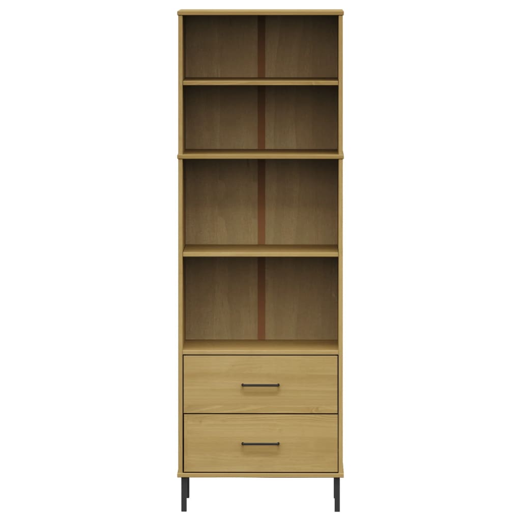 Boekenkast met 2 lades OSLO 60x35x180 cm massief hout