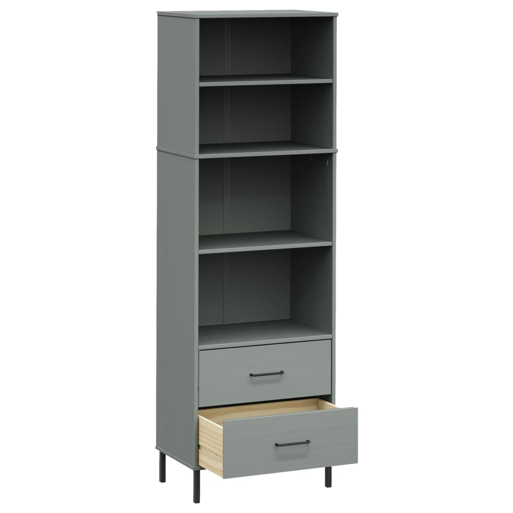 Boekenkast met 2 lades OSLO 60x35x180 cm massief hout