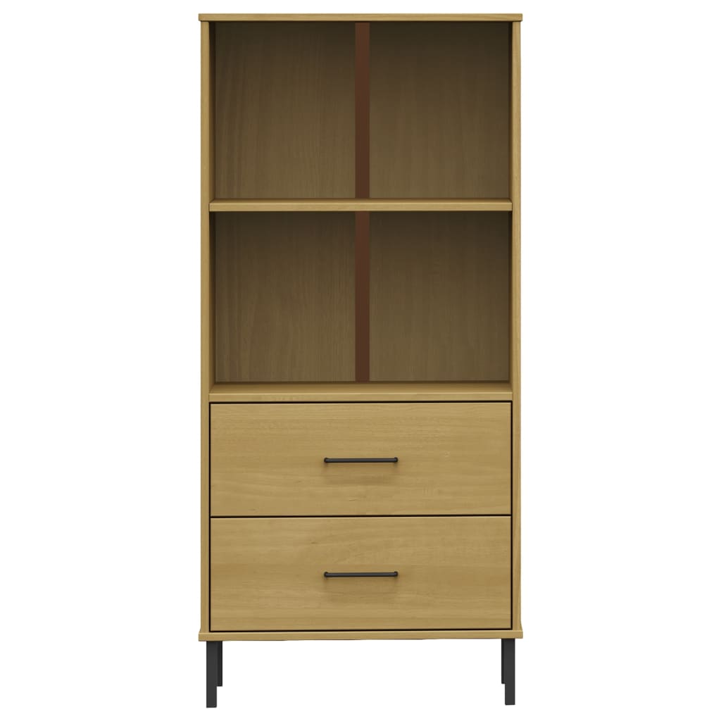 Boekenkast met 2 lades OSLO 60x35x128,5 cm massief hout