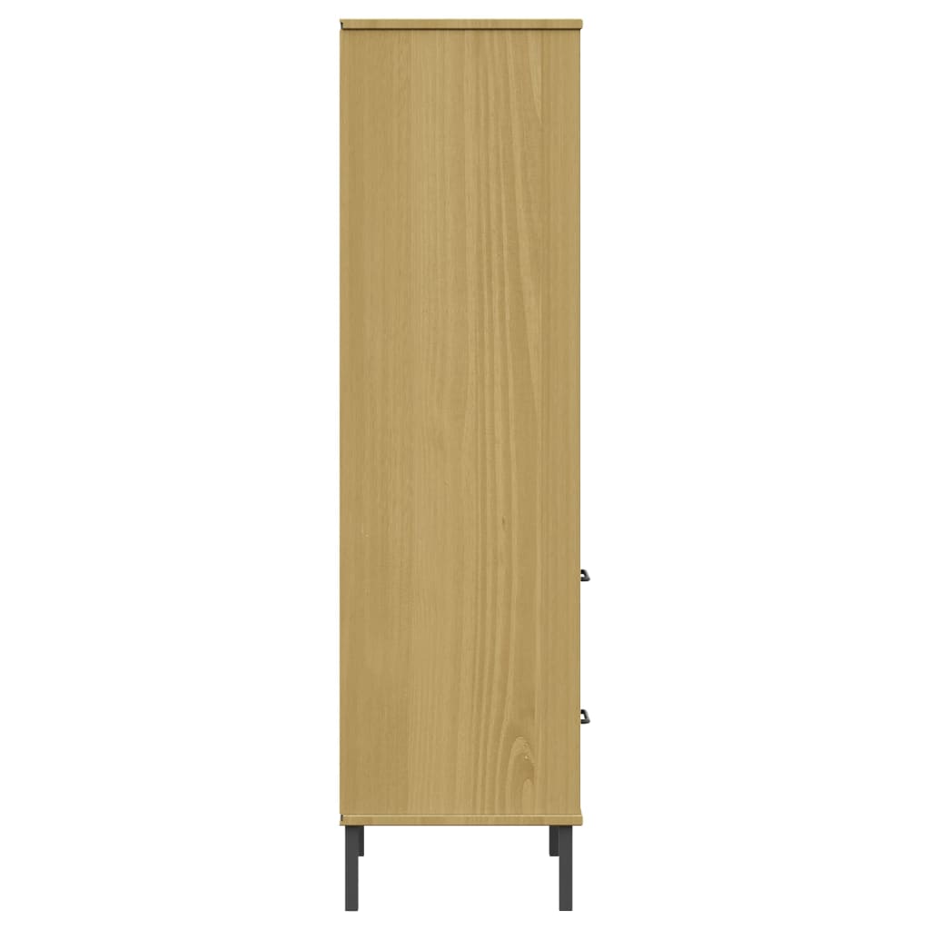 Boekenkast met 2 lades OSLO 60x35x128,5 cm massief hout