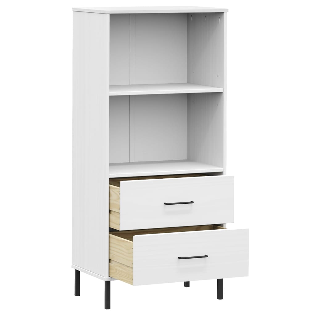 Boekenkast met 2 lades OSLO 60x35x128,5 cm massief hout