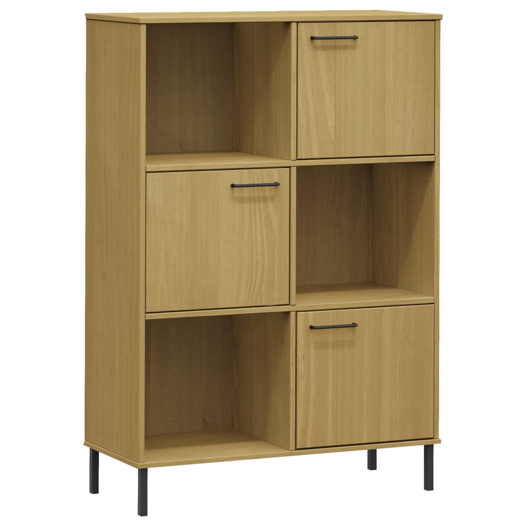 Boekenkast met metalen poten OSLO 90x35x128,5 cm hout