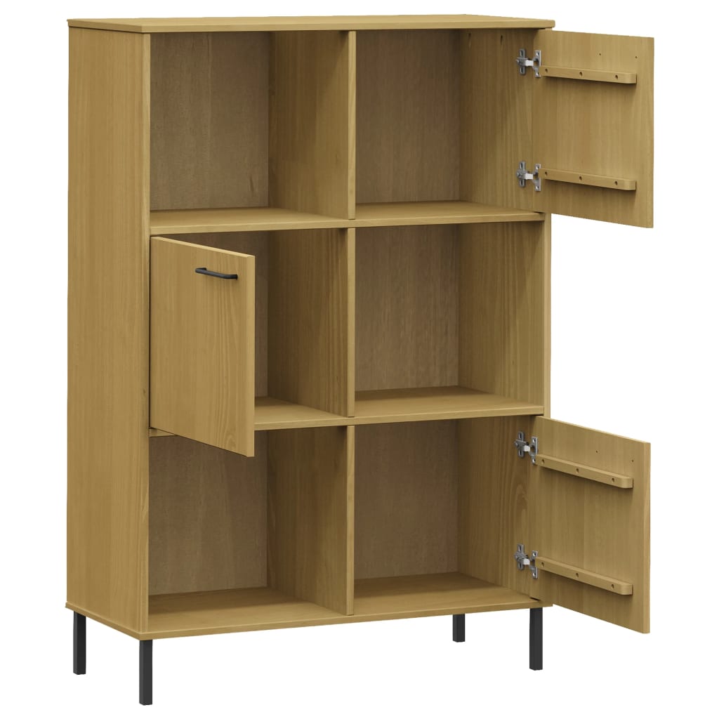 Boekenkast met metalen poten OSLO 90x35x128,5 cm hout