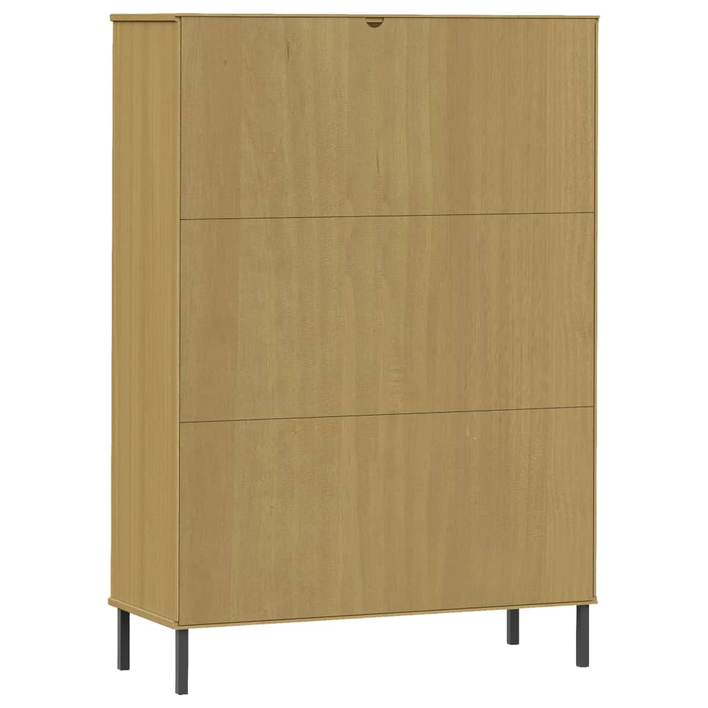 Boekenkast met metalen poten OSLO 90x35x128,5 cm hout