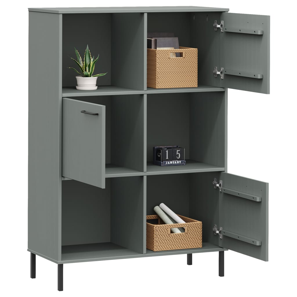 Boekenkast met metalen poten OSLO 90x35x128,5 cm hout