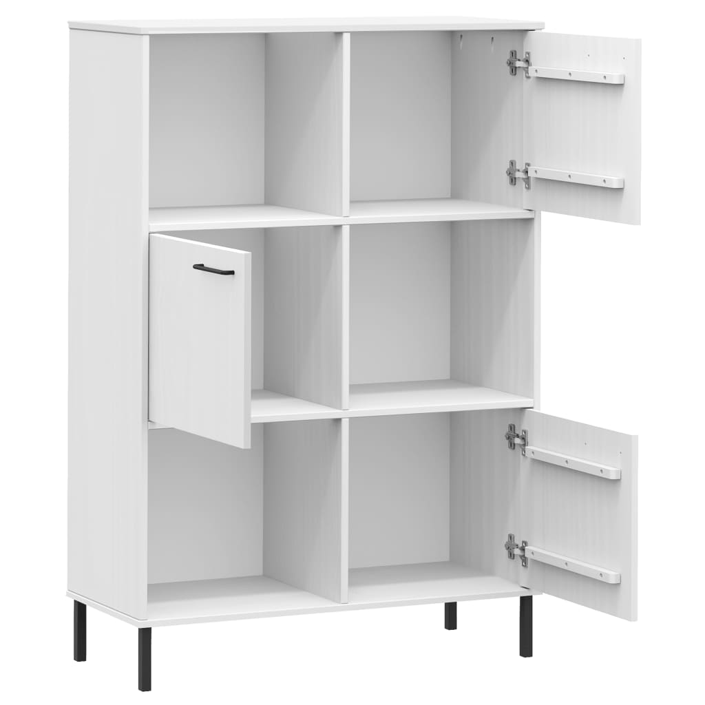 Boekenkast met metalen poten OSLO 90x35x128,5 cm hout