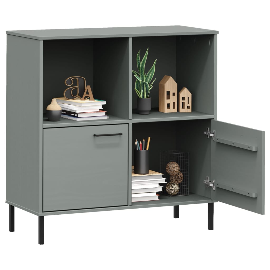 Boekenkast met metalen poten OSLO 90x35x90,5 cm hout