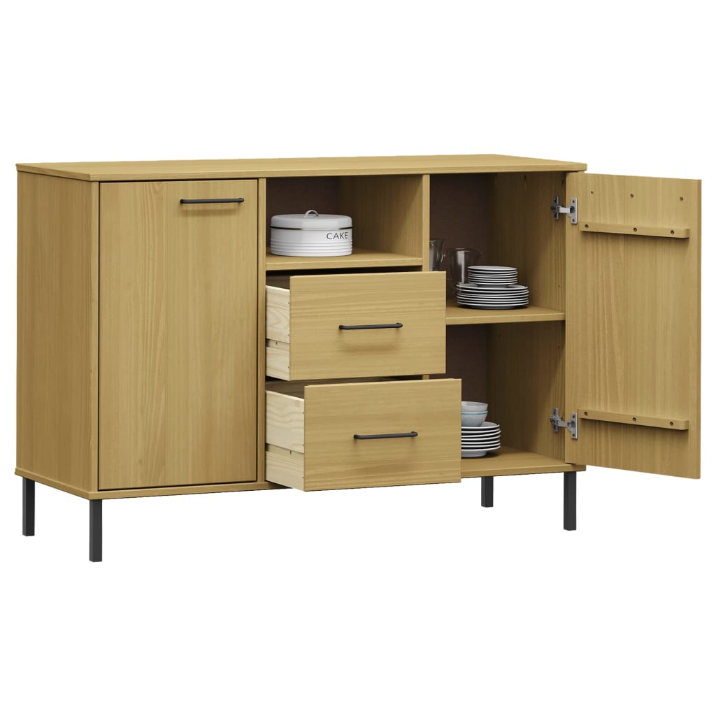 Dressoir met metalen poten OSLO 113x40x77 cm grenenhout