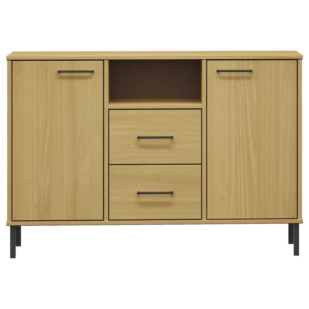 Dressoir met metalen poten OSLO 113x40x77 cm grenenhout