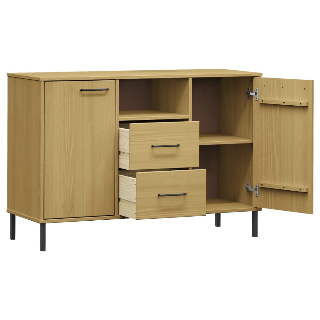 Dressoir met metalen poten OSLO 113x40x77 cm grenenhout