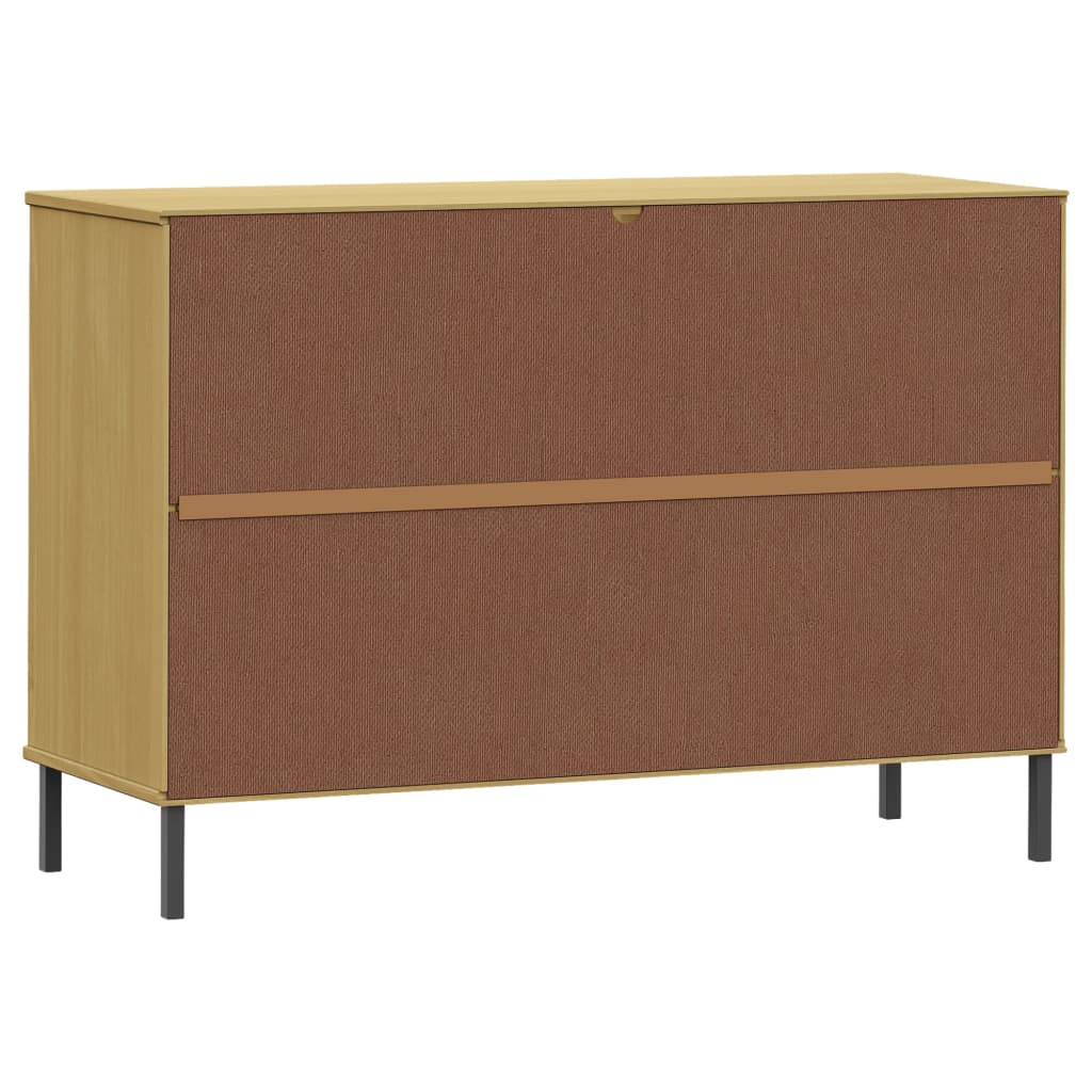 Dressoir met metalen poten OSLO 113x40x77 cm grenenhout