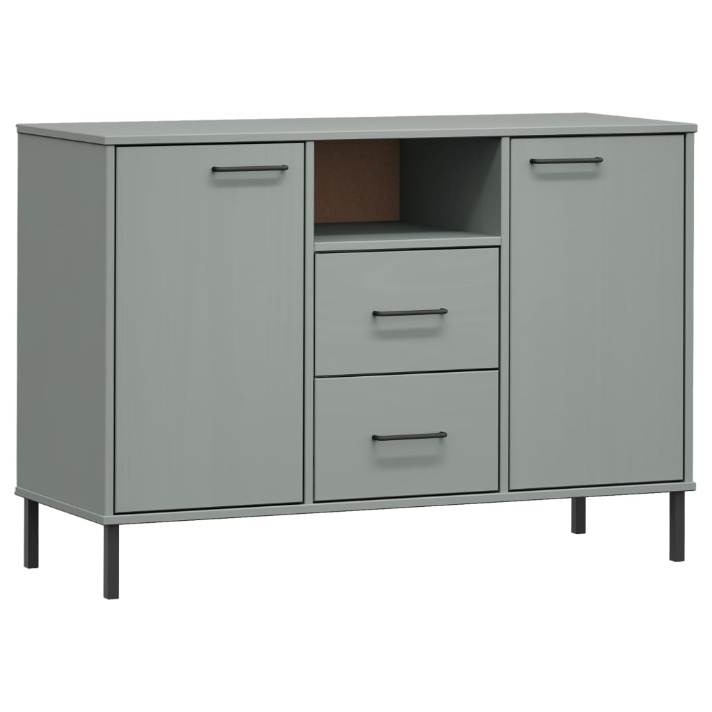 Dressoir met metalen poten OSLO 113x40x77 cm grenenhout