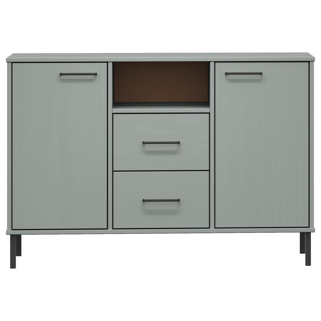 Dressoir met metalen poten OSLO 113x40x77 cm grenenhout