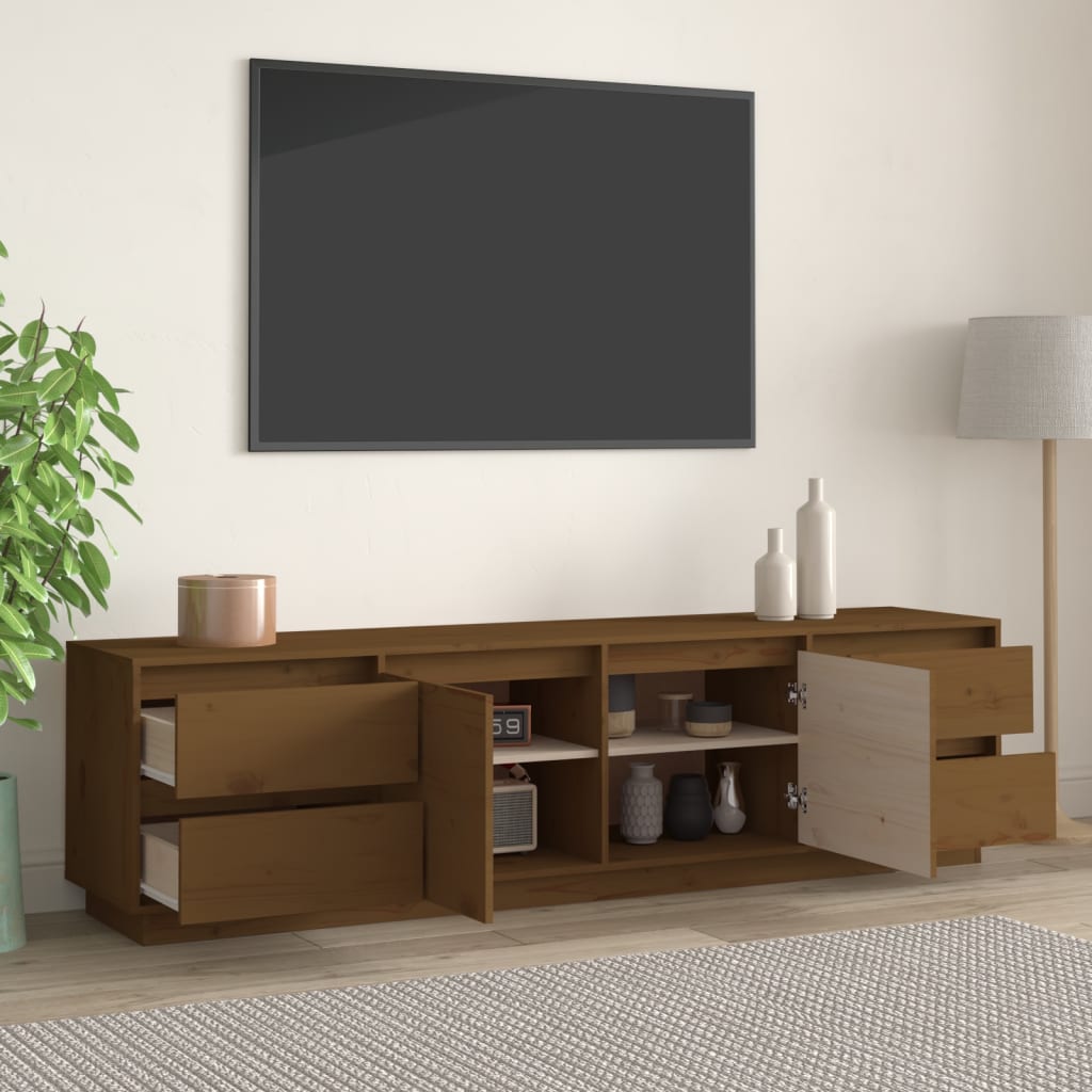 Tv-meubel 176x37x47,5 cm massief grenenhout