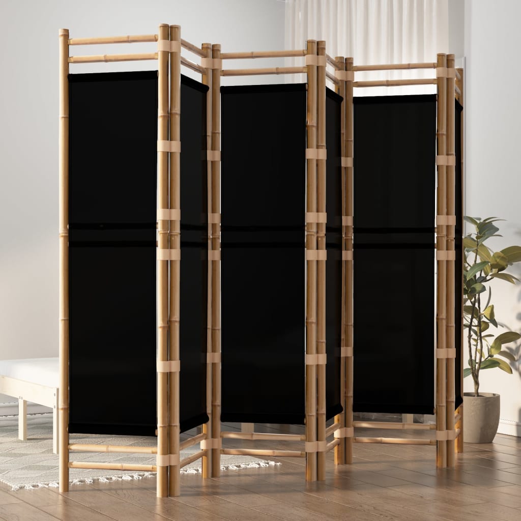 Kamerscherm 3-panelen inklapbaar 120 cm bamboe en canvas