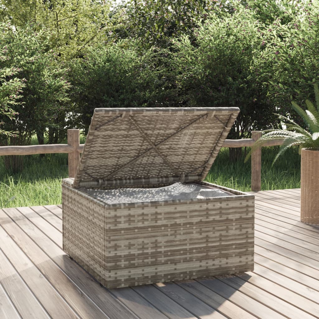 3-delige Loungeset met kussens poly rattan grijs