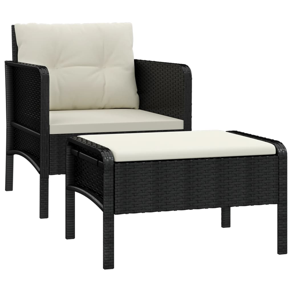 2-delige Loungeset met kussens poly rattan