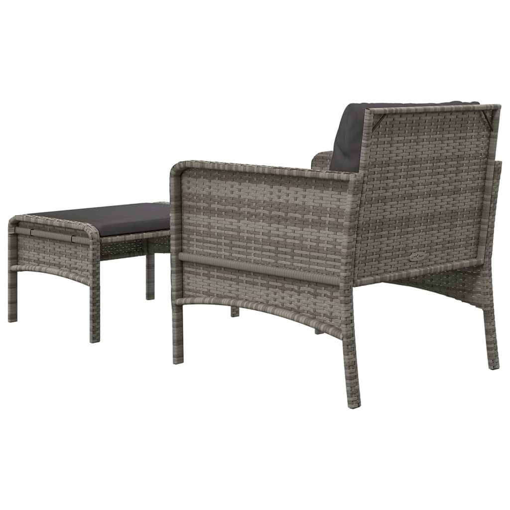 2-delige Loungeset met kussens poly rattan