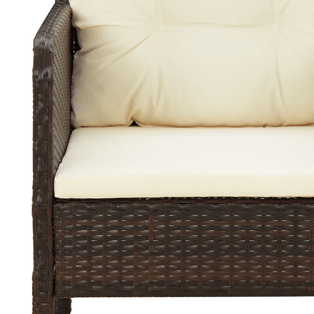 5-delige Loungeset met kussens poly rattan