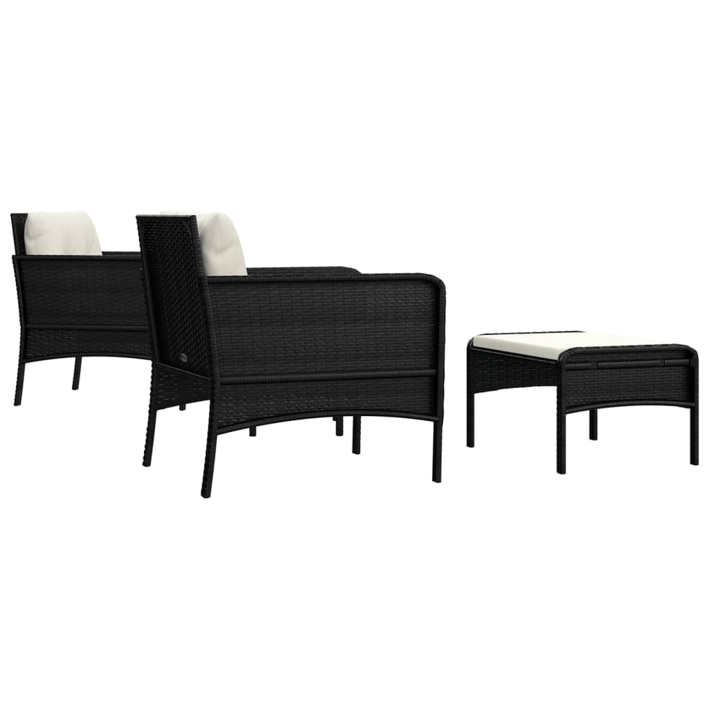 5-delige Loungeset met kussens poly rattan