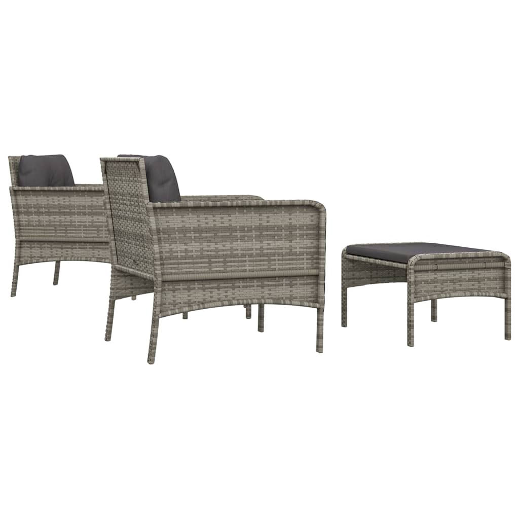 5-delige Loungeset met kussens poly rattan