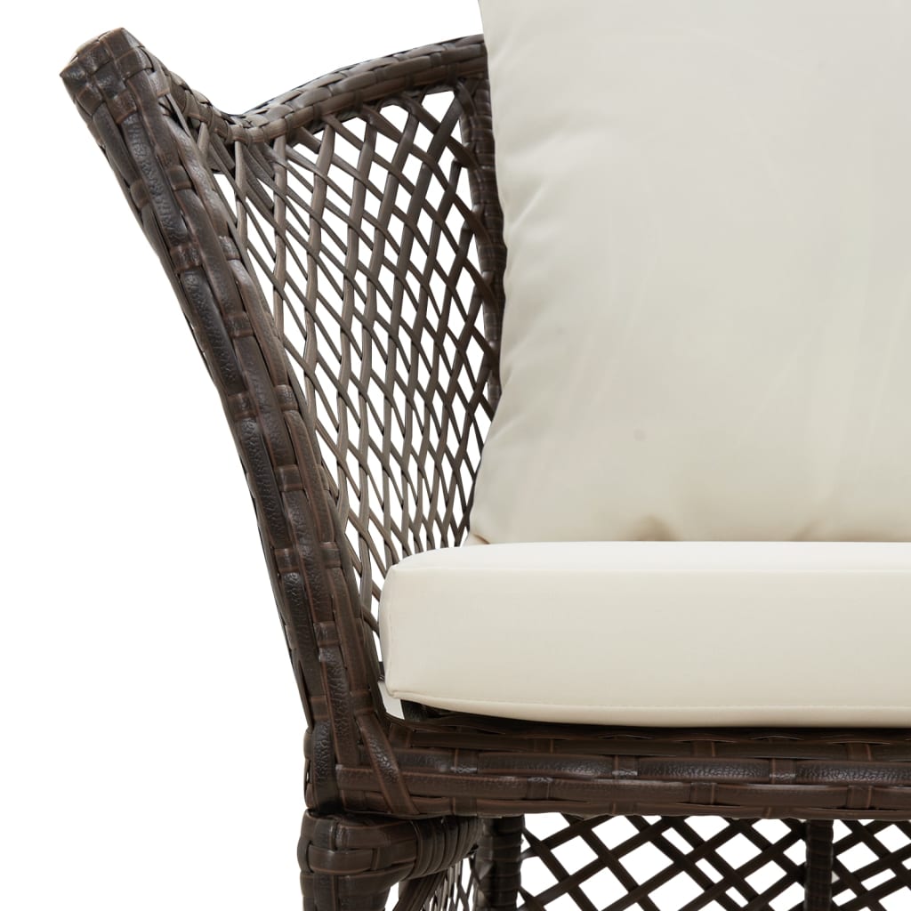 2-delige Loungeset met kussens poly rattan