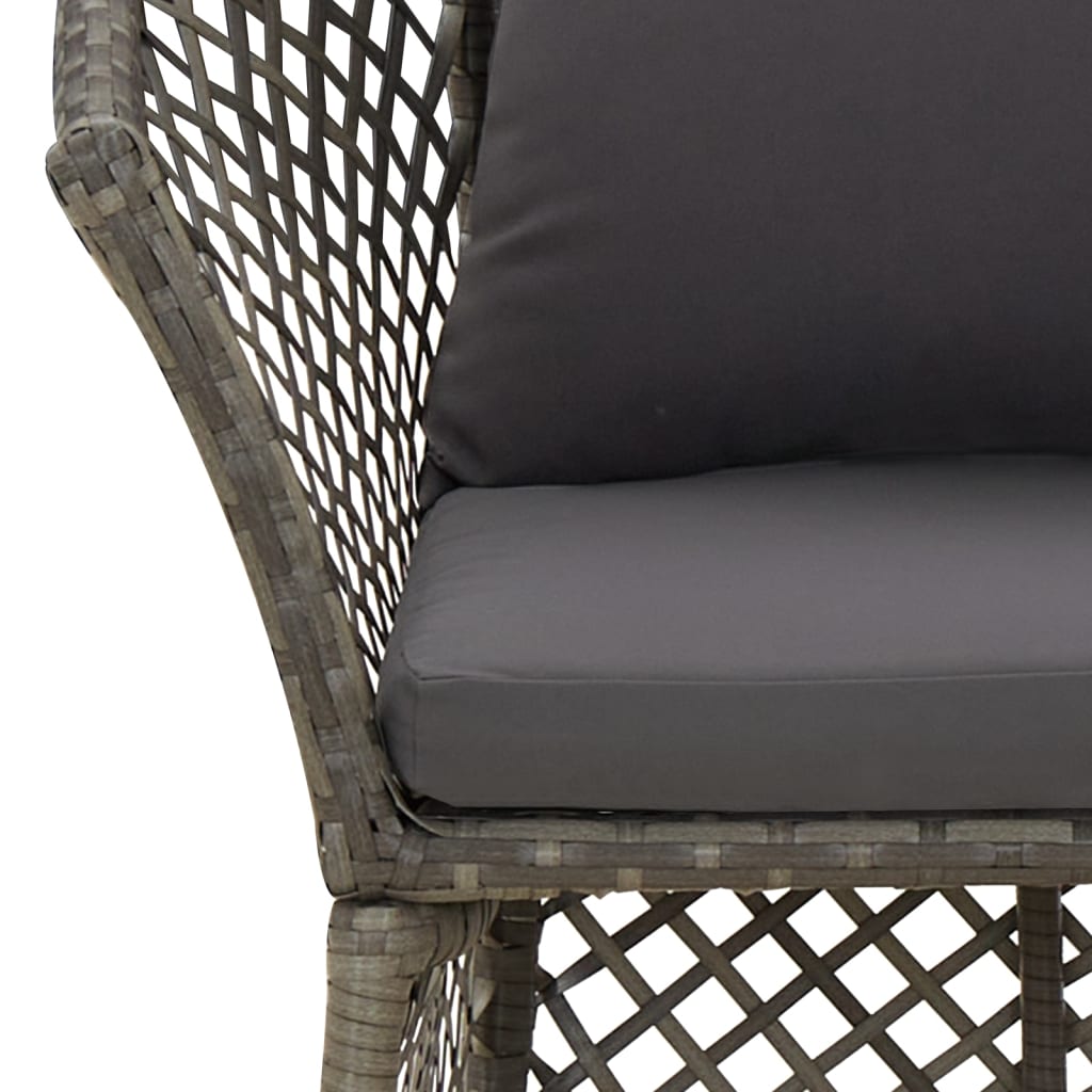 2-delige Loungeset met kussens poly rattan