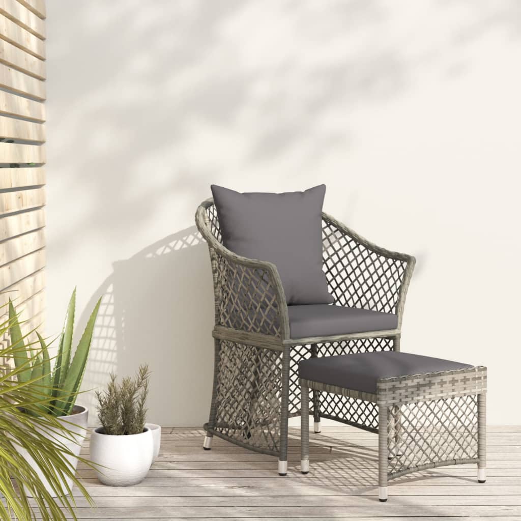 2-delige Loungeset met kussens poly rattan