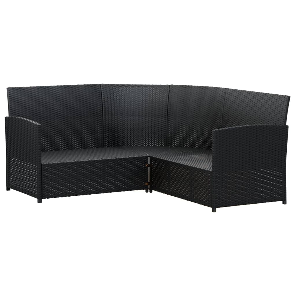 2-delige Loungeset met kussens L-vormig poly rattan