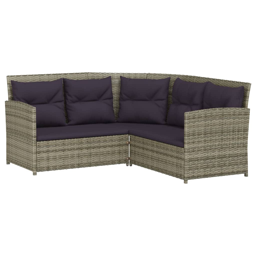 2-delige Loungeset met kussens L-vormig poly rattan