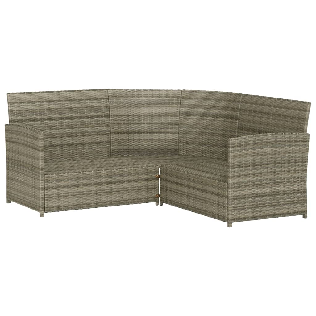 2-delige Loungeset met kussens L-vormig poly rattan