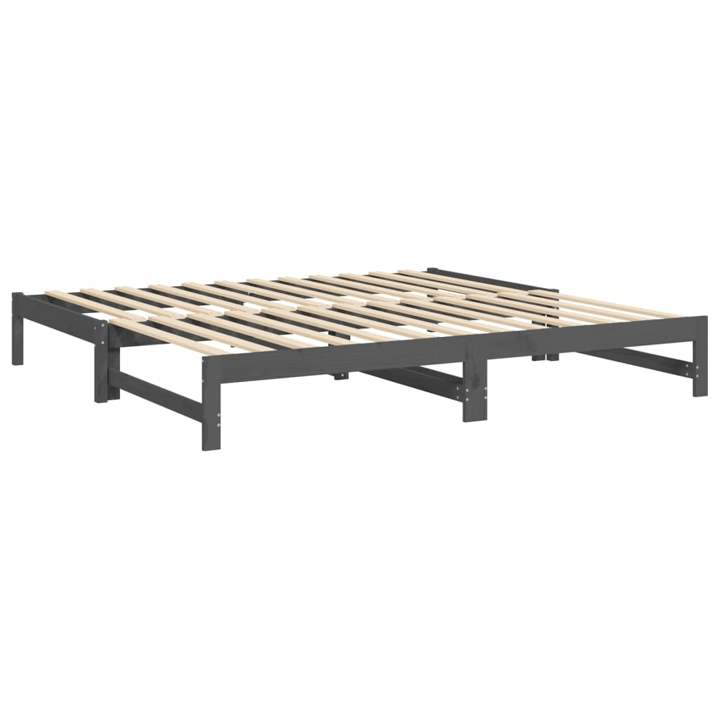 Slaapbank uitschuifbaar massief grenenhout 2x(90x190) cm