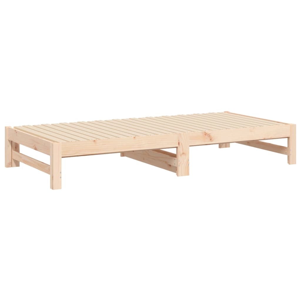 Slaapbank uitschuifbaar massief grenenhout 2x(90x190) cm