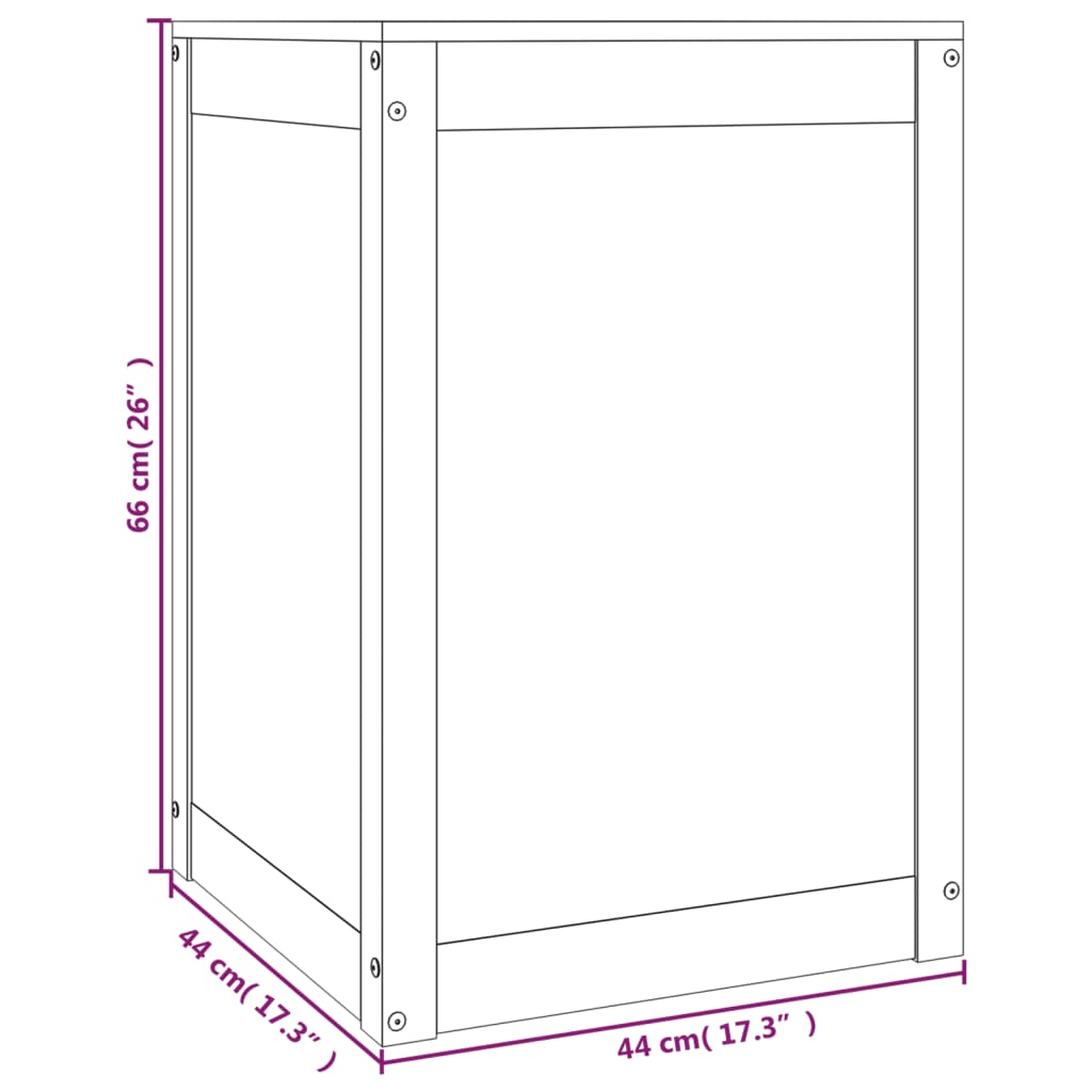 Wasmand 88,5x44x66 cm massief grenenhout