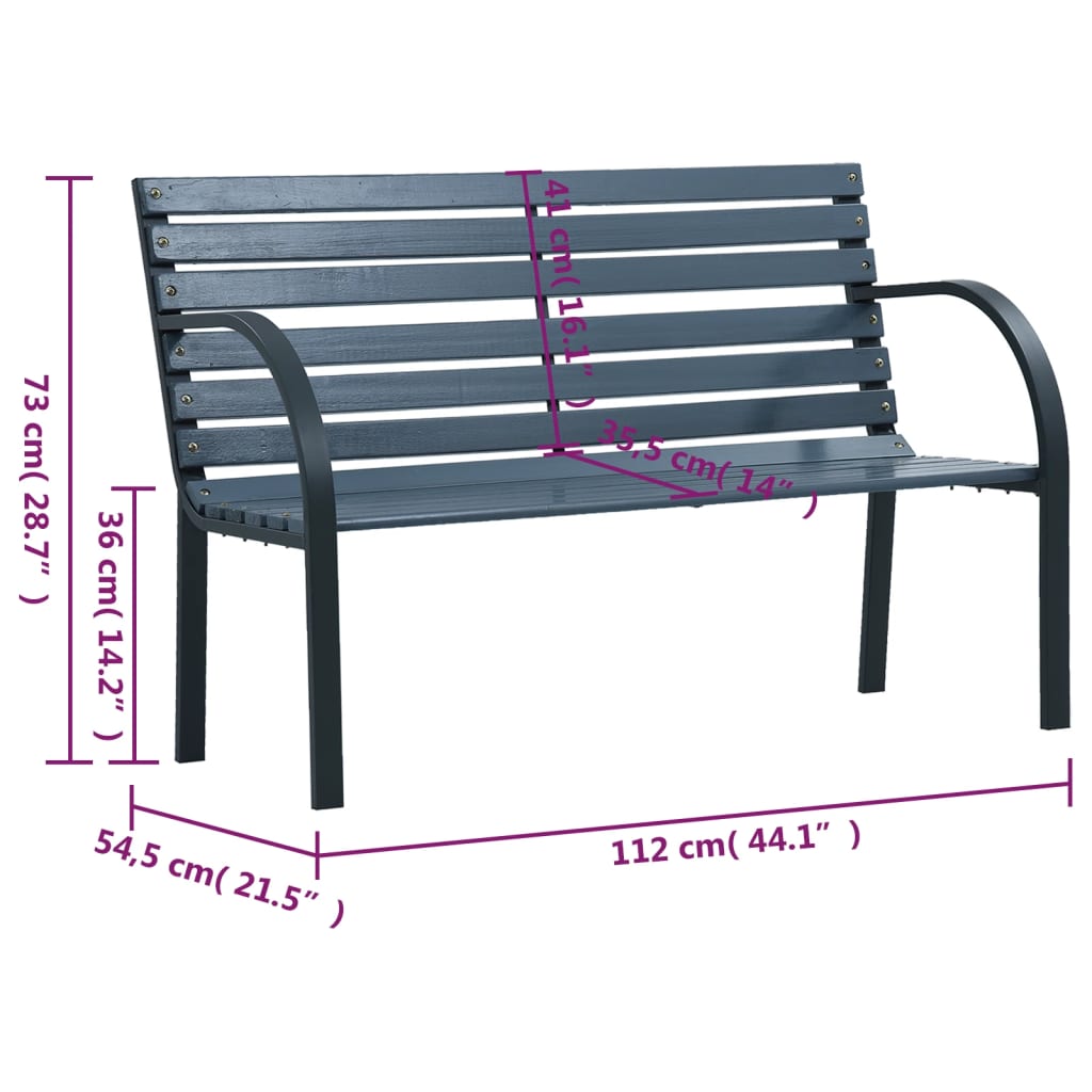 Tuinbank 112 cm massief vurenhout