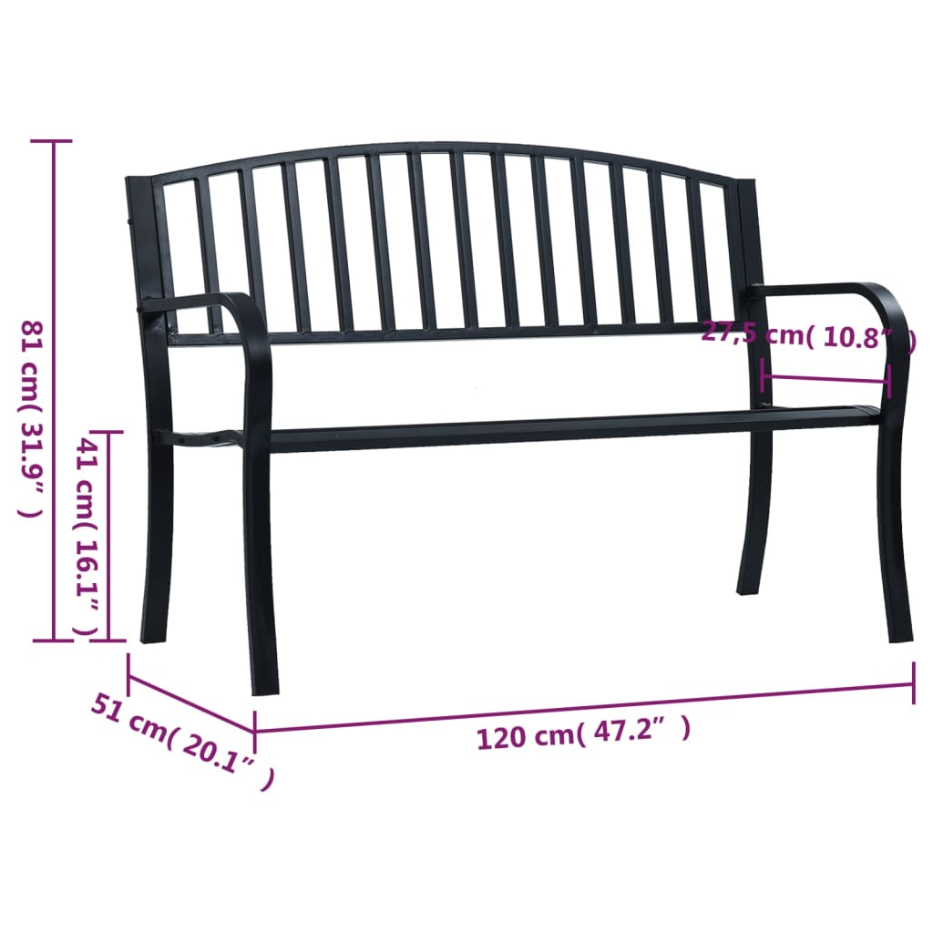 Tuinbank 120 cm staal