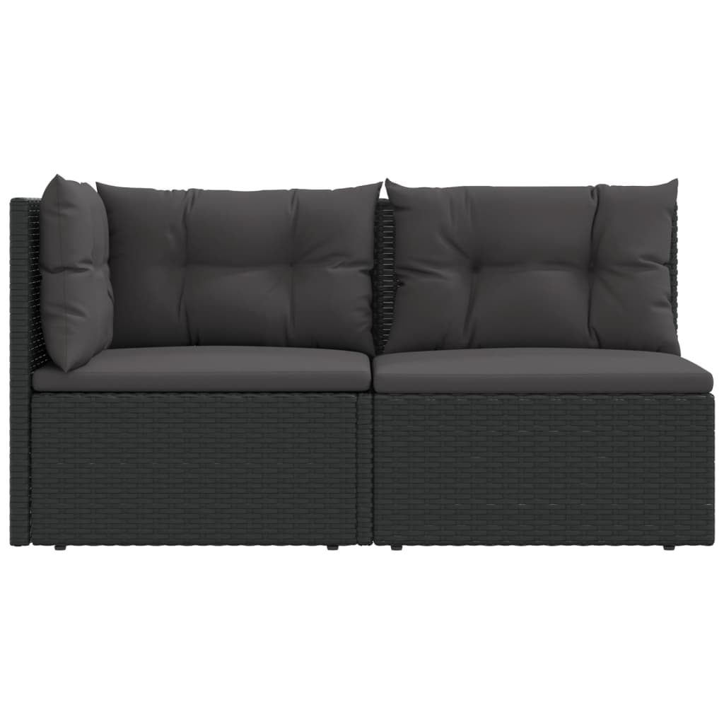 5-delige Loungeset met kussens poly rattan