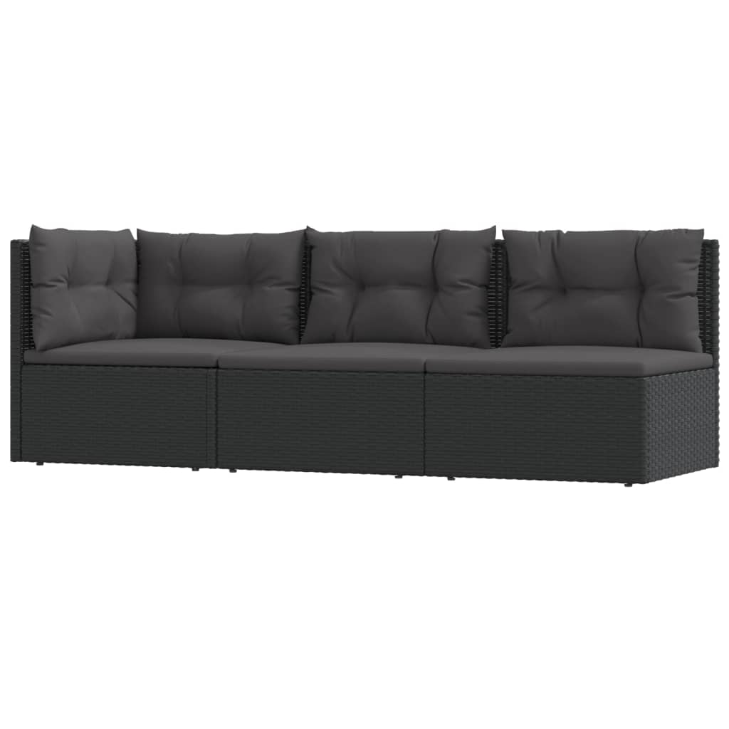 5-delige Loungeset met kussens poly rattan