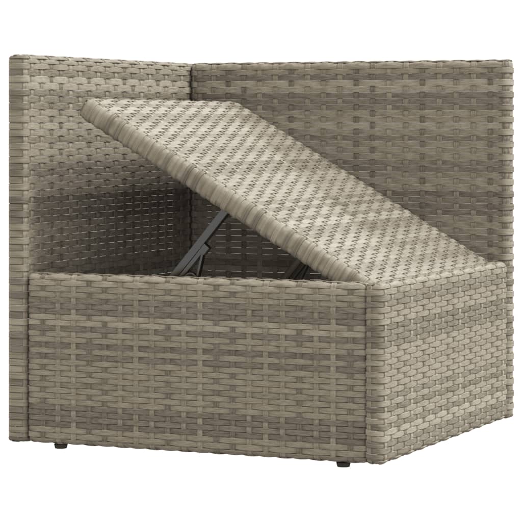 Tuinvoetenbank met kussen poly rattan