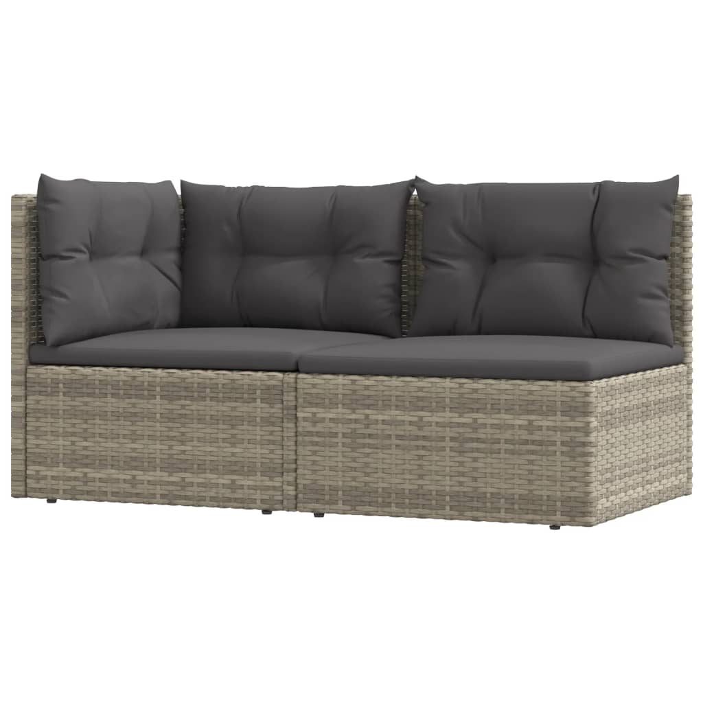 5-delige Loungeset met kussens poly rattan