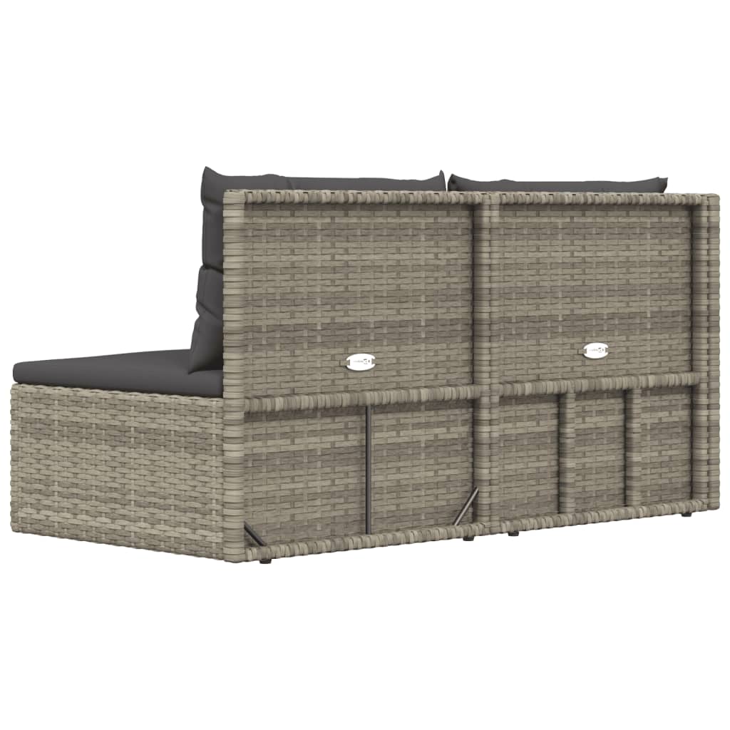 5-delige Loungeset met kussens poly rattan