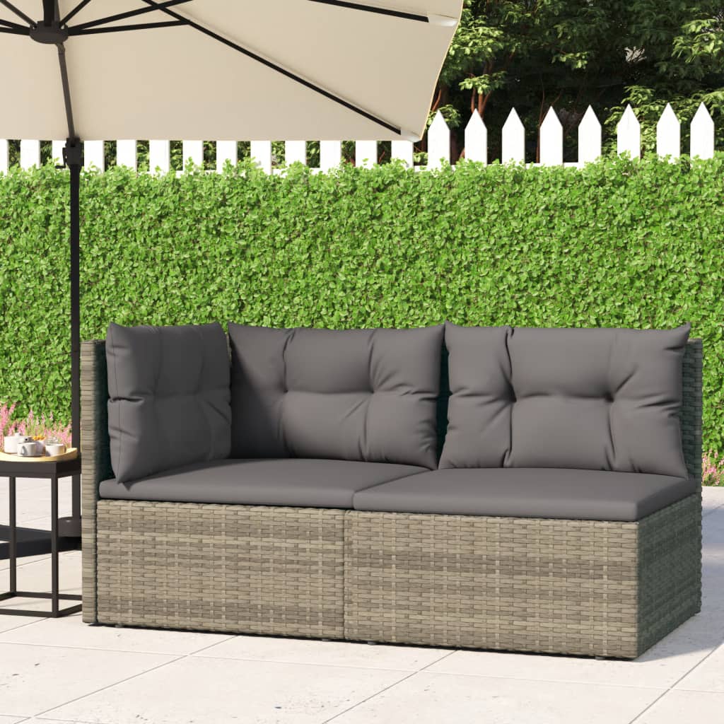 5-delige Loungeset met kussens poly rattan